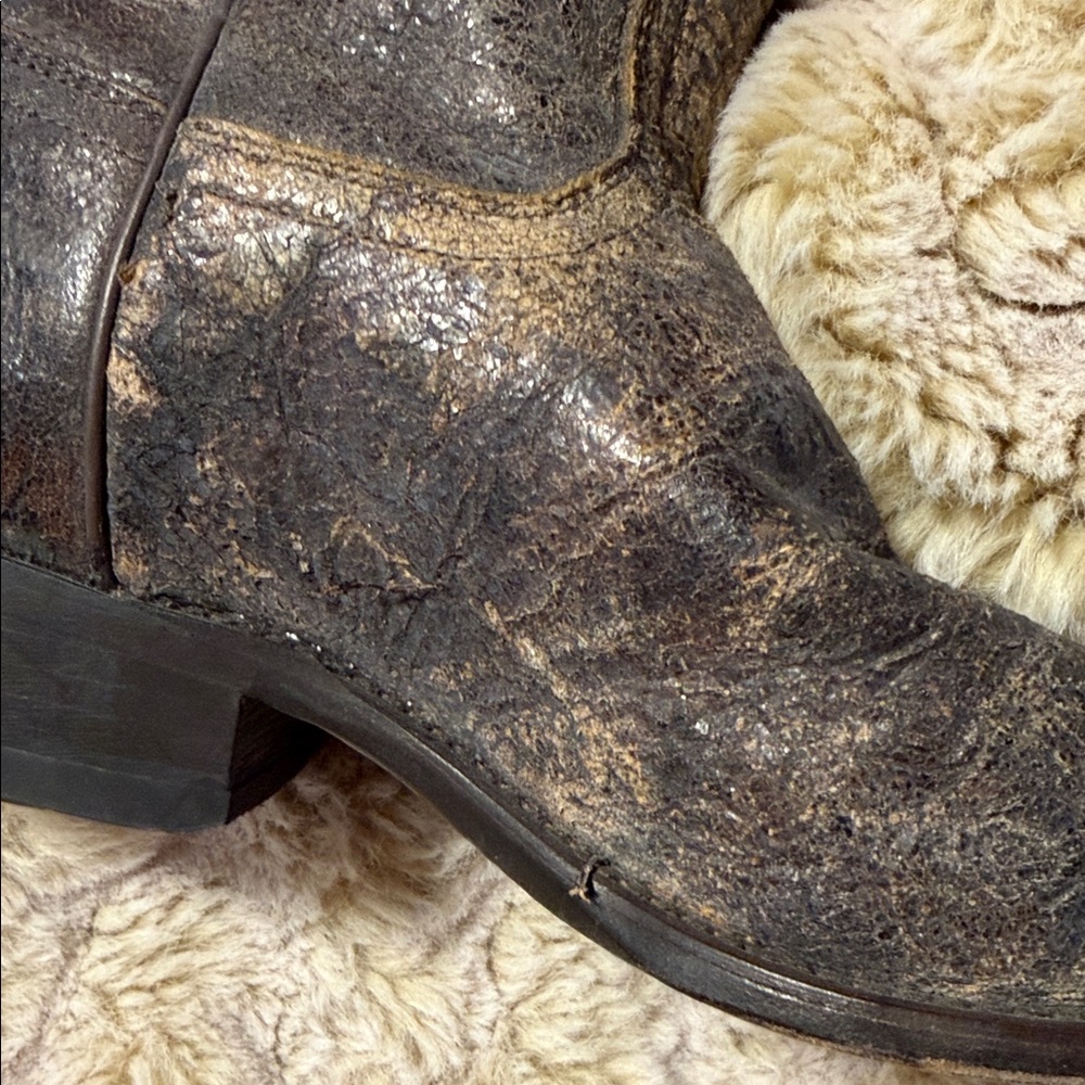 Frye Brown Leather Studded Western Boot - Picture 7 of 9